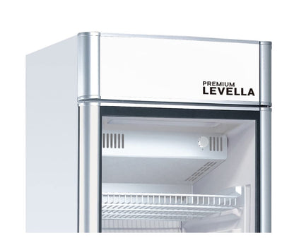 PremiumLevella PRF90DX Glass Door Display Refrigerator Commercial Beverage Cooler Merchandiser With Customizable Lightbox