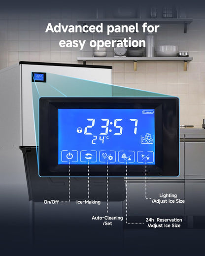 EUHOMY Commercial Ice Maker Machine, Industrial Ice Machine, 250Lbs Storage, Ice Ready in 11-20min, Stainless Steel Ice Maker for Bar/Cafe/Restaurant/Business