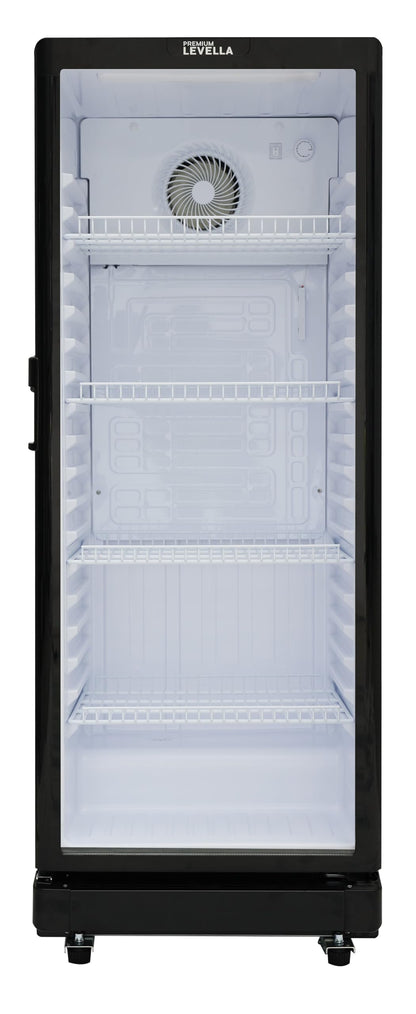 PremiumLevella PRF90DX Glass Door Display Refrigerator Commercial Beverage Cooler Merchandiser With Customizable Lightbox
