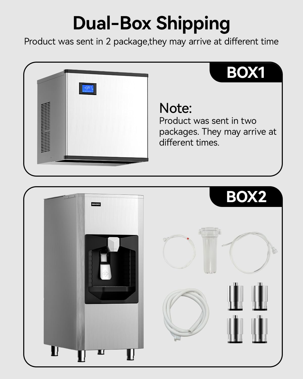 EUHOMY Commercial Ice Maker Machine, Industrial Ice Machine, 250Lbs Storage, Ice Ready in 11-20min, Stainless Steel Ice Maker for Bar/Cafe/Restaurant/Business