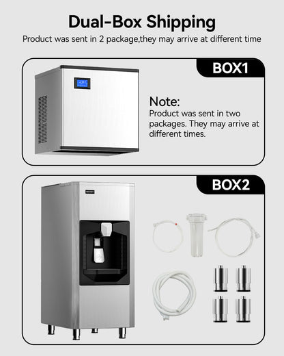 EUHOMY Commercial Ice Maker Machine, Industrial Ice Machine, 250Lbs Storage, Ice Ready in 11-20min, Stainless Steel Ice Maker for Bar/Cafe/Restaurant/Business