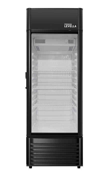 PremiumLevella PRF90DX Glass Door Display Refrigerator Commercial Beverage Cooler Merchandiser With Customizable Lightbox
