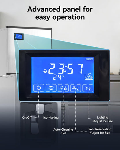 EUHOMY Commercial Ice Maker Machine, Industrial Ice Machine, 250Lbs Storage, Ice Ready in 11-20min, Stainless Steel Ice Maker for Bar/Cafe/Restaurant/Business