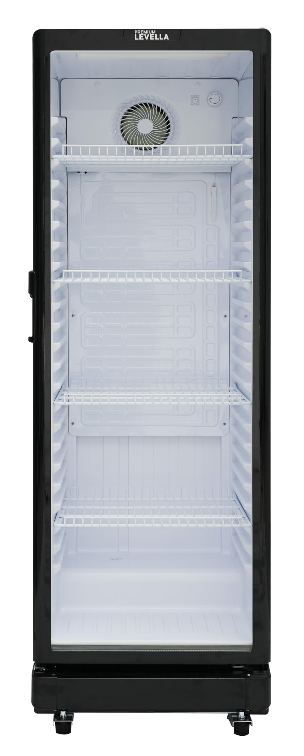 PremiumLevella PRF90DX Glass Door Display Refrigerator Commercial Beverage Cooler Merchandiser With Customizable Lightbox