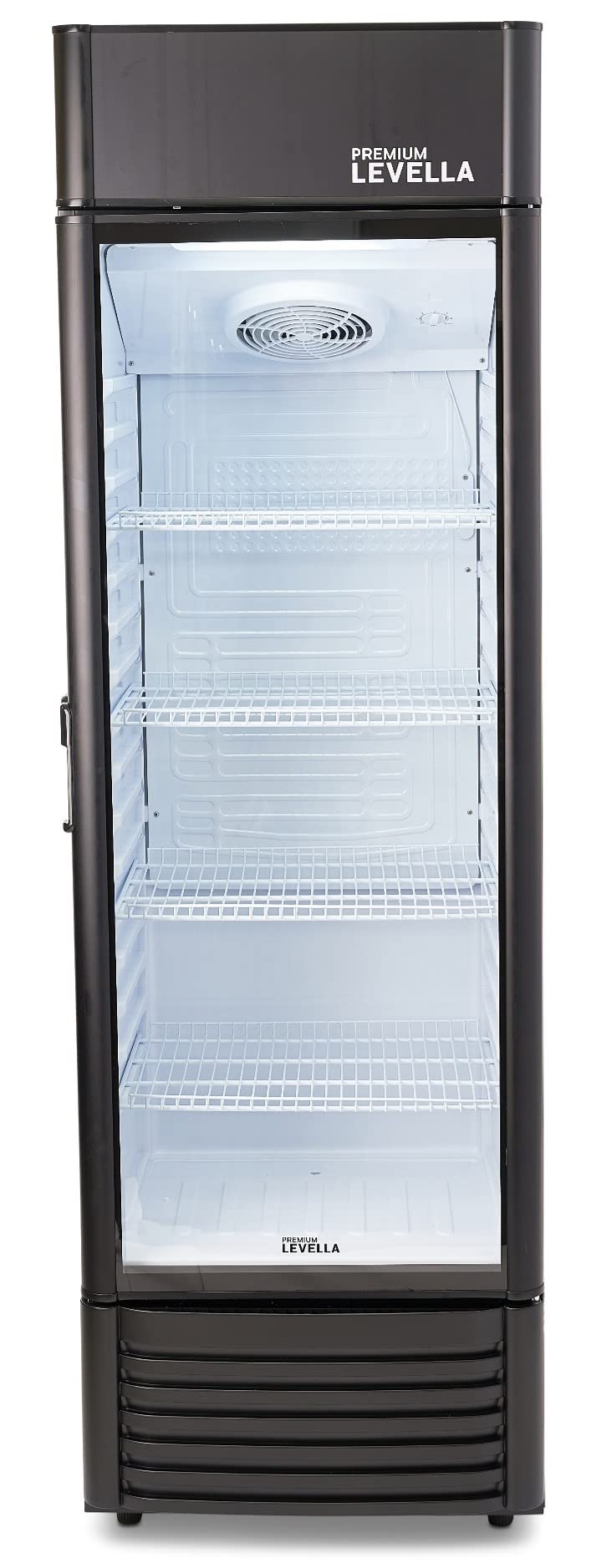 PremiumLevella PRF90DX Glass Door Display Refrigerator Commercial Beverage Cooler Merchandiser With Customizable Lightbox