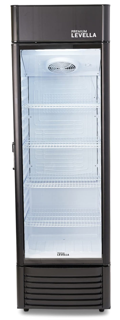 PremiumLevella PRF90DX Glass Door Display Refrigerator Commercial Beverage Cooler Merchandiser With Customizable Lightbox