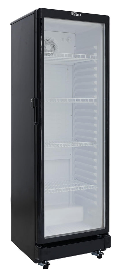 PremiumLevella PRF90DX Glass Door Display Refrigerator Commercial Beverage Cooler Merchandiser With Customizable Lightbox