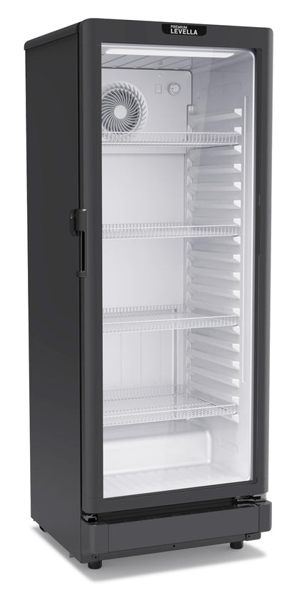 PremiumLevella PRF90DX Glass Door Display Refrigerator Commercial Beverage Cooler Merchandiser With Customizable Lightbox