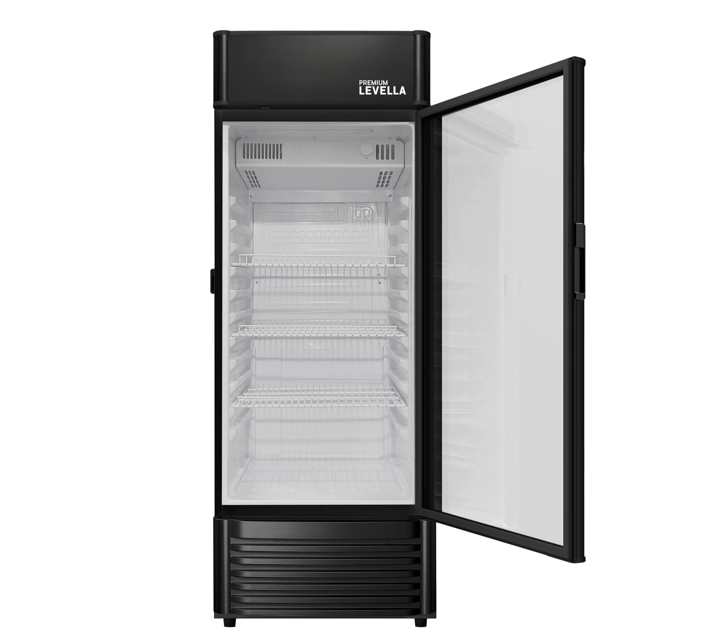 PremiumLevella PRF90DX Glass Door Display Refrigerator Commercial Beverage Cooler Merchandiser With Customizable Lightbox