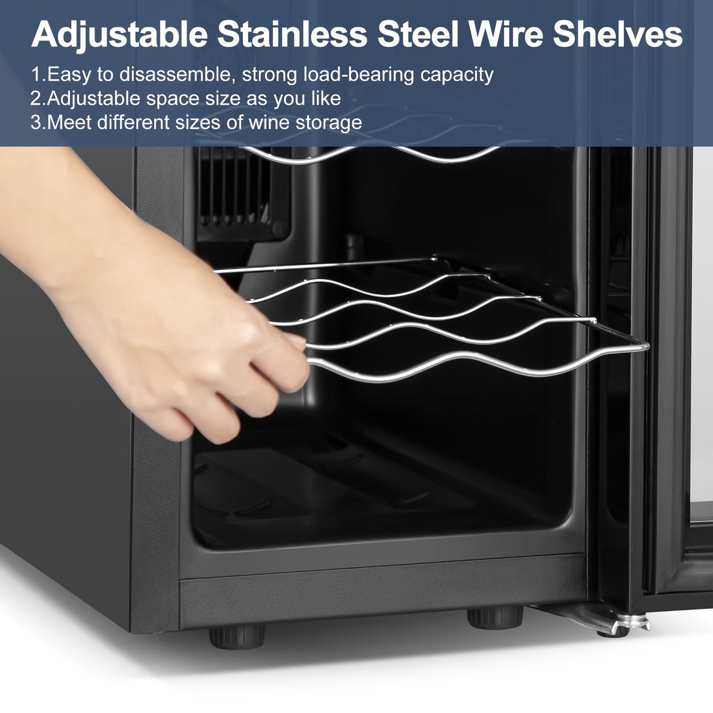 180 Bottles Wine Fridge 24 Inch Dual Zone Wine Cooler Refrigerator Freestanding Wine Refrigerator with Glass Door and Safety Lock, Large Wine Cellar for Home, Office, Kitchen