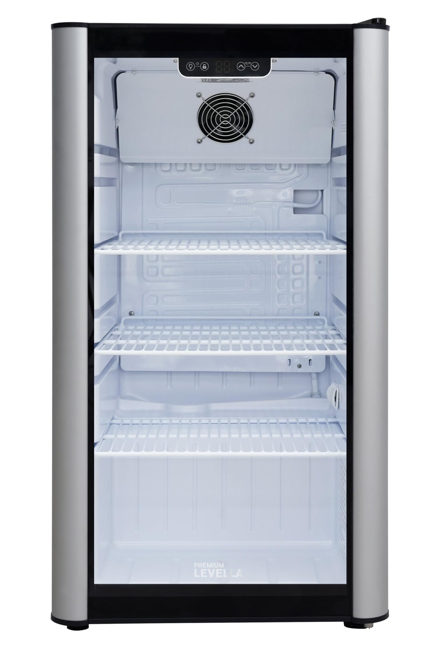 PremiumLevella PRF90DX Glass Door Display Refrigerator Commercial Beverage Cooler Merchandiser With Customizable Lightbox