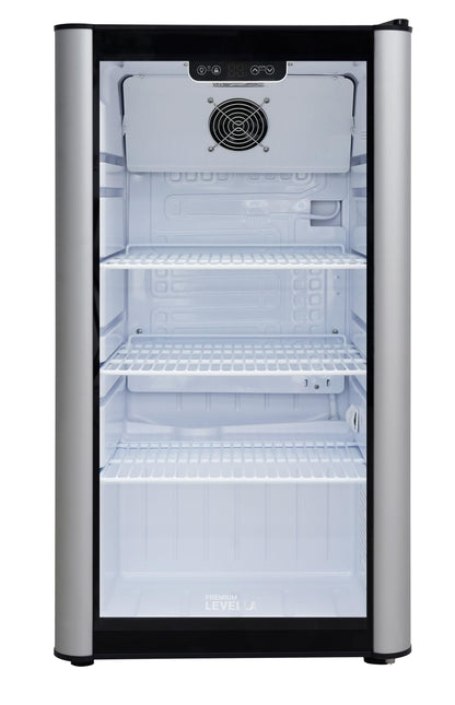 PremiumLevella PRF90DX Glass Door Display Refrigerator Commercial Beverage Cooler Merchandiser With Customizable Lightbox