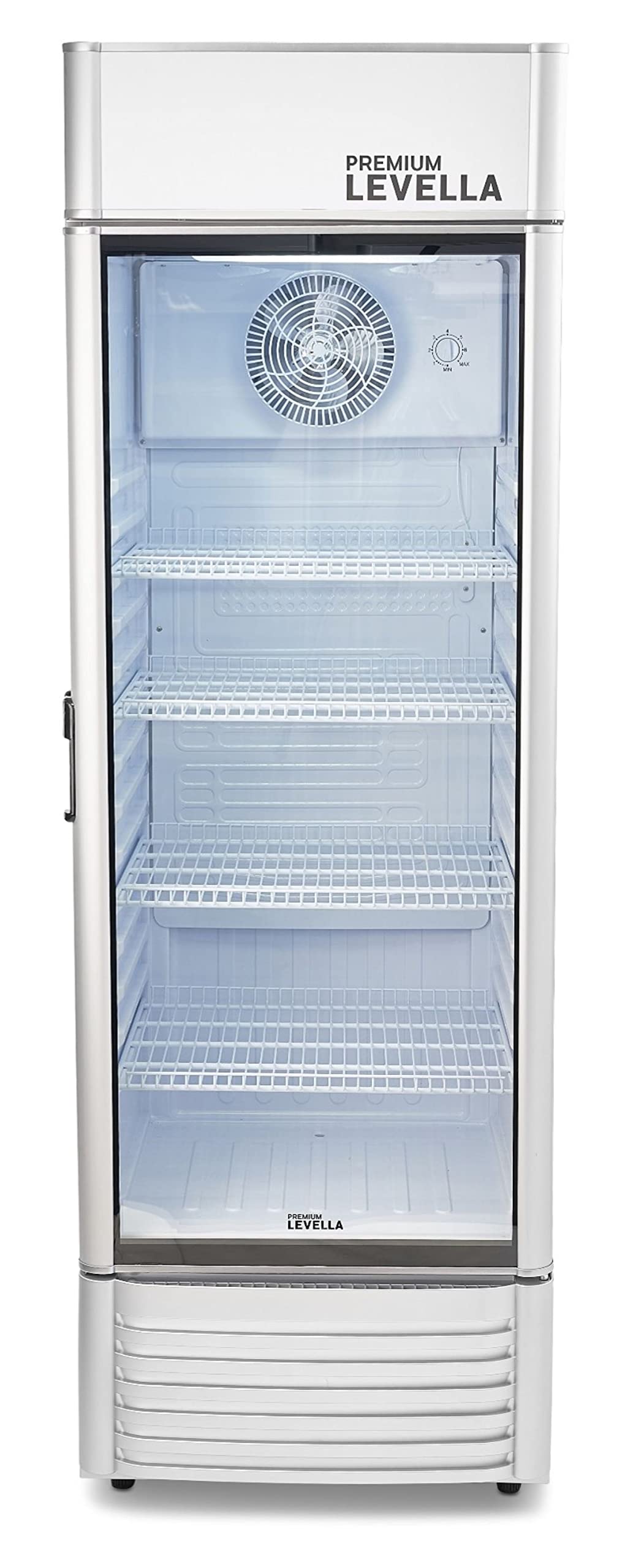 PremiumLevella PRF90DX Glass Door Display Refrigerator Commercial Beverage Cooler Merchandiser With Customizable Lightbox
