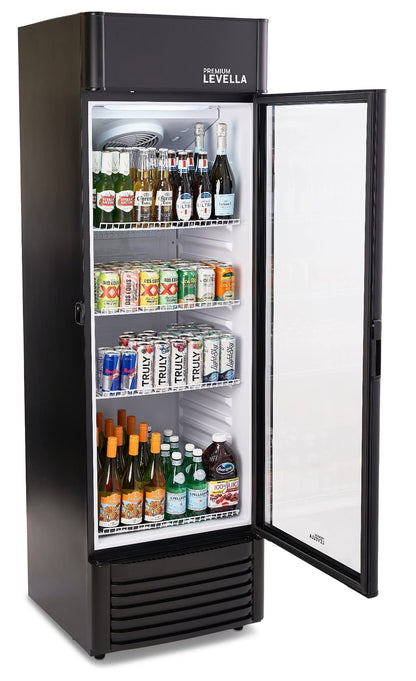 PremiumLevella PRF90DX Glass Door Display Refrigerator Commercial Beverage Cooler Merchandiser With Customizable Lightbox