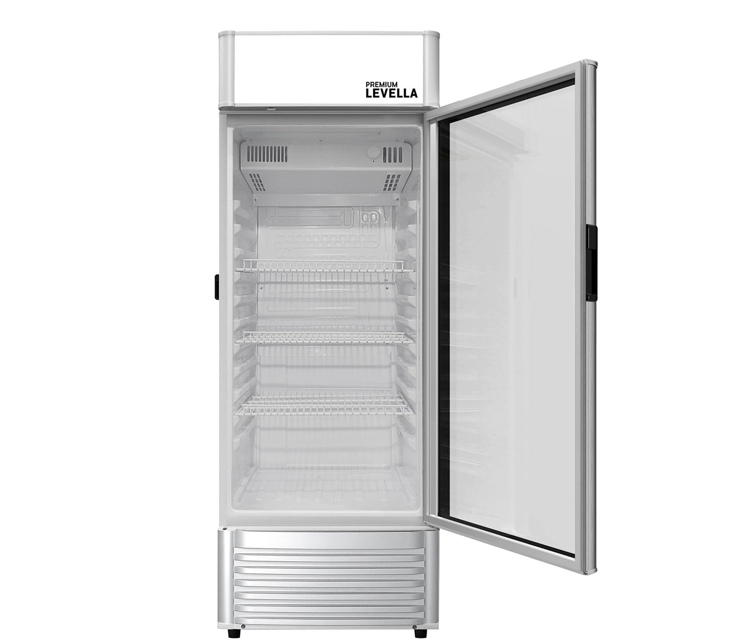 PremiumLevella PRF90DX Glass Door Display Refrigerator Commercial Beverage Cooler Merchandiser With Customizable Lightbox