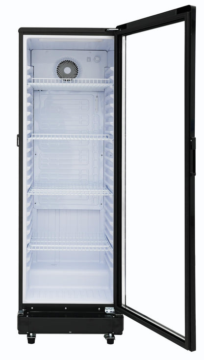 PremiumLevella PRF90DX Glass Door Display Refrigerator Commercial Beverage Cooler Merchandiser With Customizable Lightbox