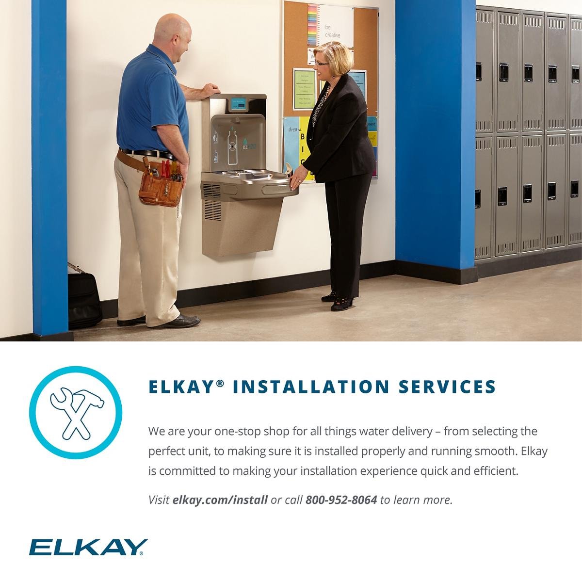 Elkay ezH2O Bottle Filling Station & Single ADA Cooler Filtered Refrigerated