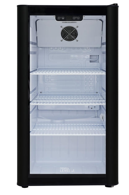 PremiumLevella PRF90DX Glass Door Display Refrigerator Commercial Beverage Cooler Merchandiser With Customizable Lightbox