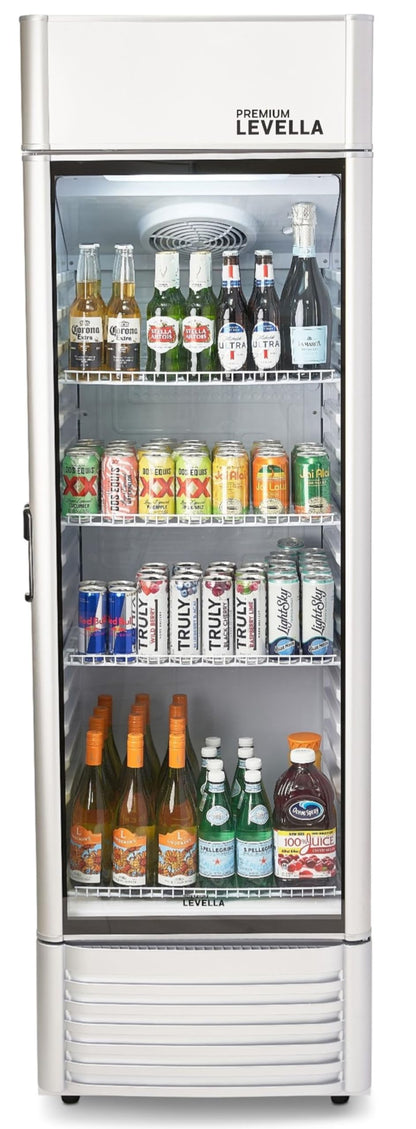 PremiumLevella PRF90DX Glass Door Display Refrigerator Commercial Beverage Cooler Merchandiser With Customizable Lightbox
