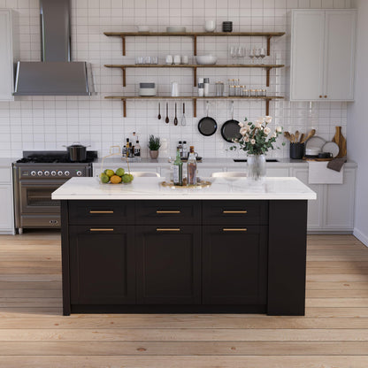 homary 71" White Kitchen Island with Storage Large Kitchen Cabinet with Drawers & Sintered Stone Top Island Table for Dining Room