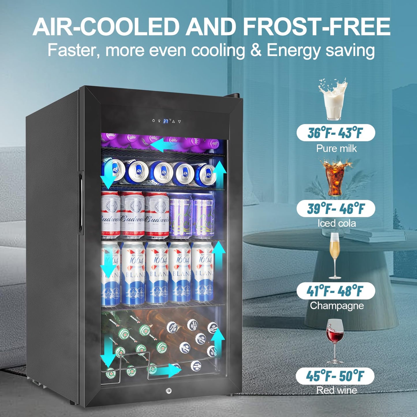 180 Bottles Wine Fridge 24 Inch Dual Zone Wine Cooler Refrigerator Freestanding Wine Refrigerator with Glass Door and Safety Lock, Large Wine Cellar for Home, Office, Kitchen