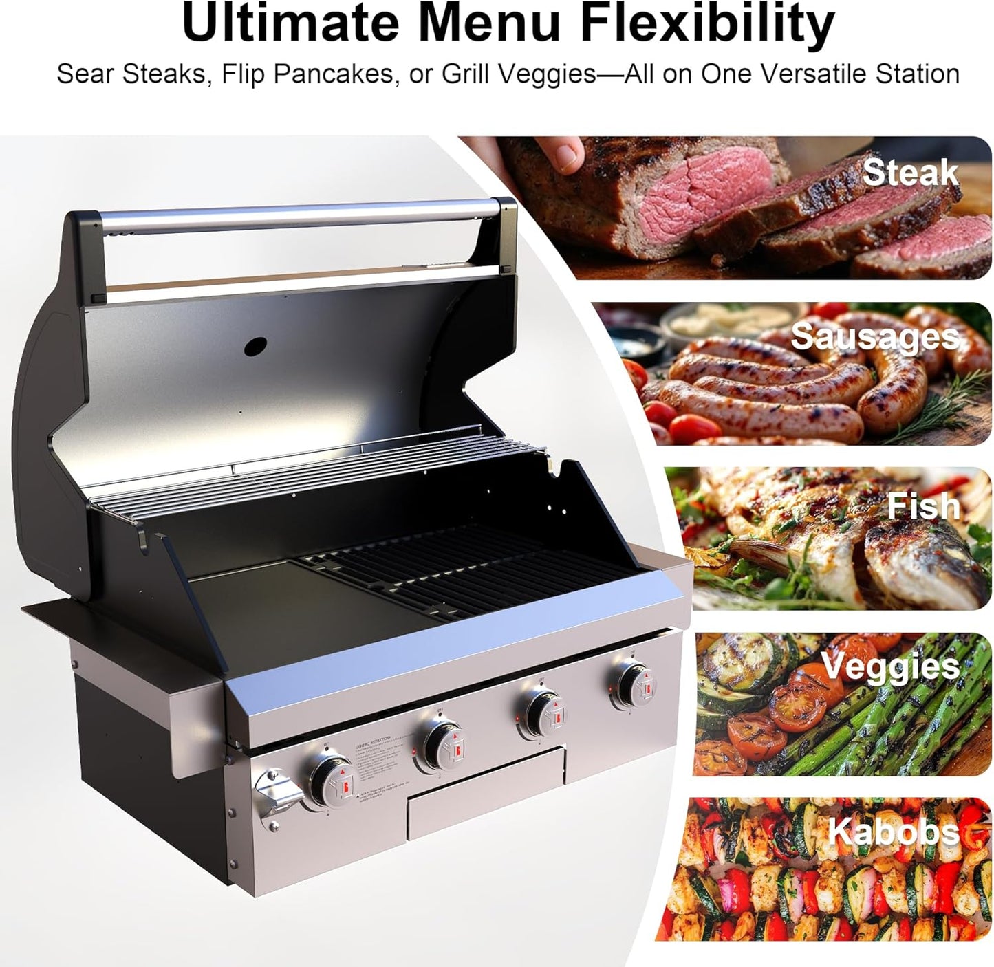 Brand-Man Gas Grill Built-In Head, Natural Gas Convertible