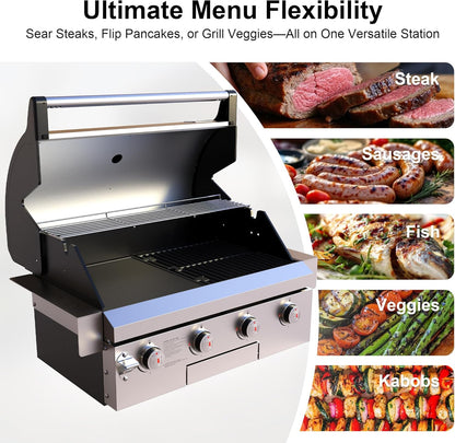 Brand-Man Gas Grill Built-In Head, Natural Gas Convertible