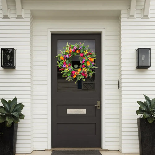 22-Inch Artificial Tulip and Eucalyptus Spring Wreath