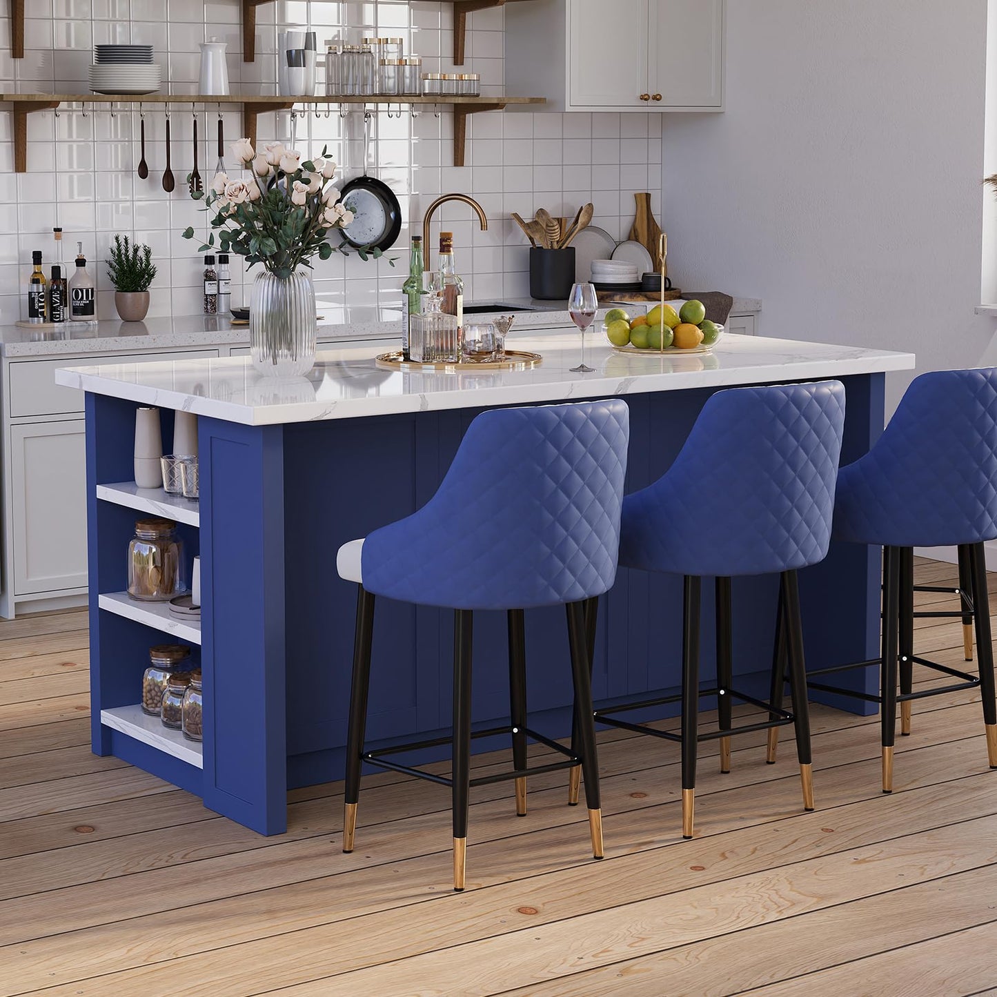 homary 71" White Kitchen Island with Storage Large Kitchen Cabinet with Drawers & Sintered Stone Top Island Table for Dining Room