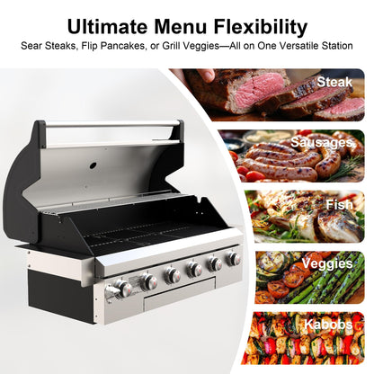 Brand-Man Gas Grill Built-In Head, Natural Gas Convertible