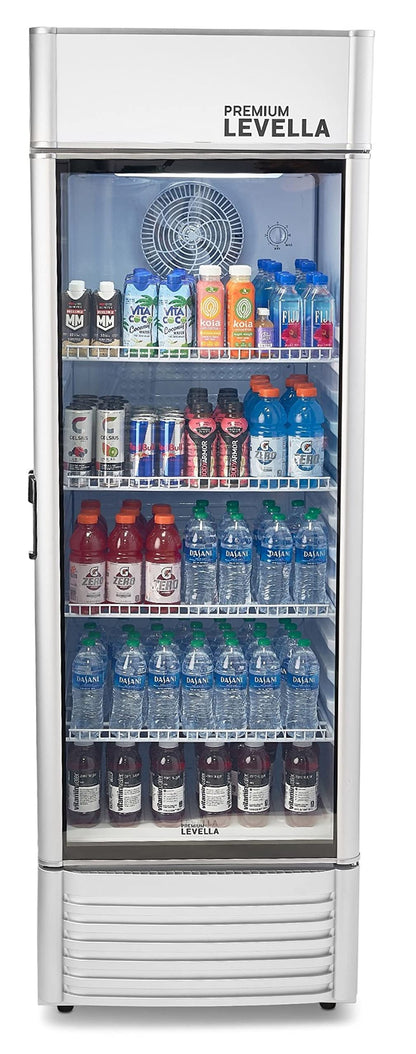 PremiumLevella PRF90DX Glass Door Display Refrigerator Commercial Beverage Cooler Merchandiser With Customizable Lightbox