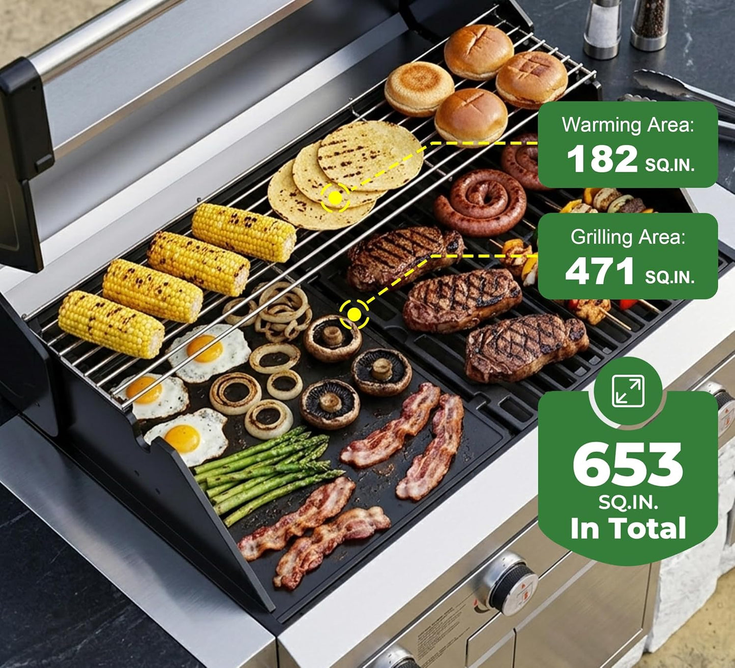 Brand-Man Gas Grill Built-In Head, Natural Gas Convertible