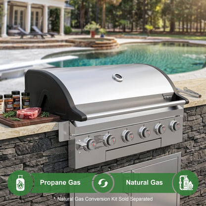 Brand-Man Gas Grill Built-In Head, Natural Gas Convertible