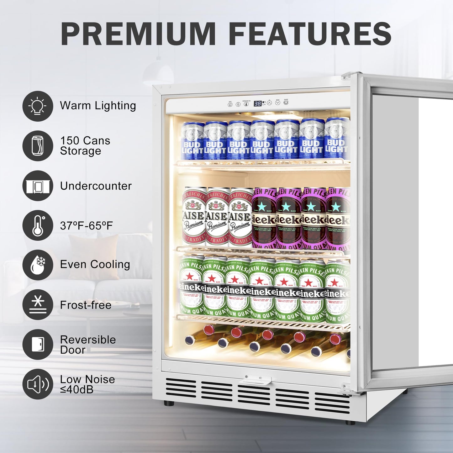180 Bottles Wine Fridge 24 Inch Dual Zone Wine Cooler Refrigerator Freestanding Wine Refrigerator with Glass Door and Safety Lock, Large Wine Cellar for Home, Office, Kitchen