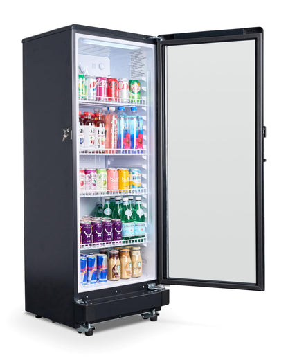 PremiumLevella PRF90DX Glass Door Display Refrigerator Commercial Beverage Cooler Merchandiser With Customizable Lightbox