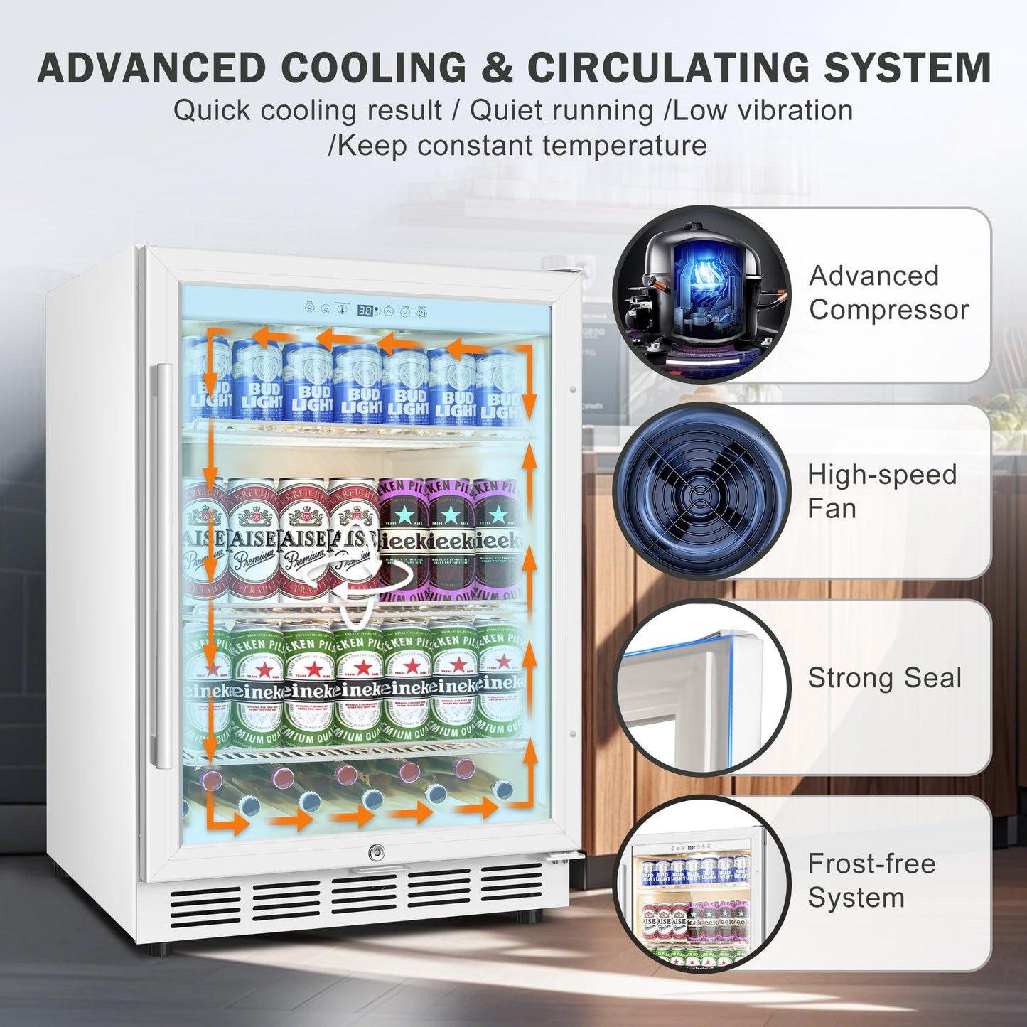 180 Bottles Wine Fridge 24 Inch Dual Zone Wine Cooler Refrigerator Freestanding Wine Refrigerator with Glass Door and Safety Lock, Large Wine Cellar for Home, Office, Kitchen