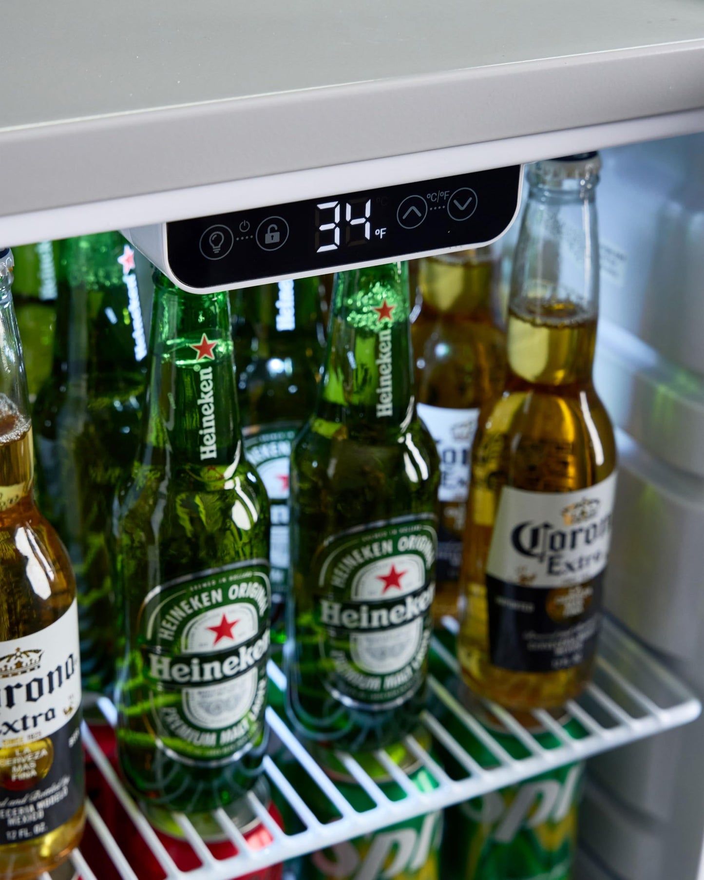 PremiumLevella PRF90DX Glass Door Display Refrigerator Commercial Beverage Cooler Merchandiser With Customizable Lightbox